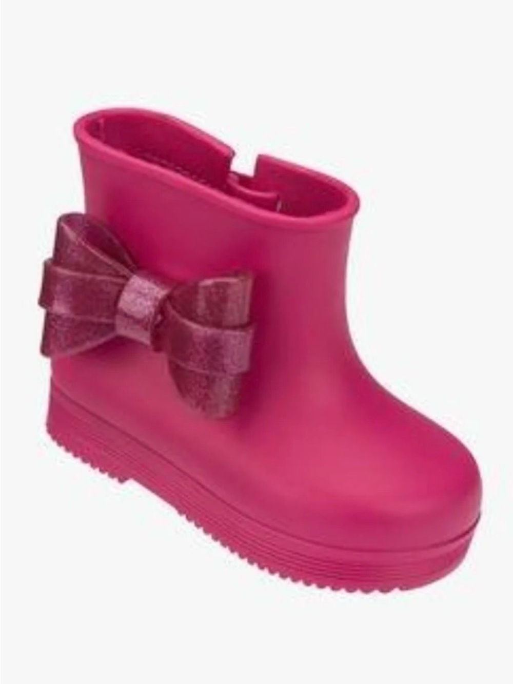 Melissa Girls Pink Jelly Rain Boots with Side Bow
